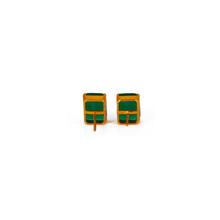 Rectangle Emerald Stud Earrings