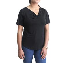 Black Solid T-Shirt For Women