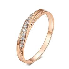 Classic 18K Rose Gold Plated Rhinestones Studded Ring