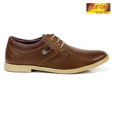 FITRITE Brown Leather Lace Up Casual Shoes For Men- (Fr Casual 1058)