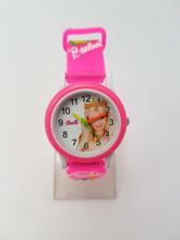 Barbie Rubber Strap Analog Watch with Coloring Book For Kids- Pink