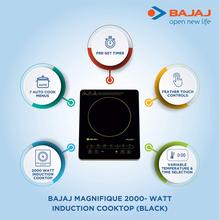 Bajaj Magnifique 2000W Induction Cooktop with Pan sensor and Voltage Pro Technology, Black