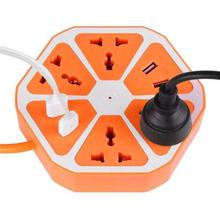 Electrical Outlet  USB Hexagon Power Socket Extension Plug