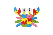 Multicolored Crab Puzzle With Alphabets