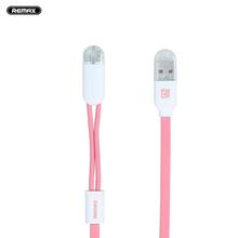 REMAX RC-025T Gemini 2 in 1 (Micro - USB & Lightning) Charging & Data Cable - Pink