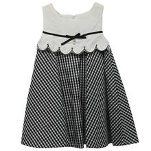 Black/White Checkered Frock For Girls