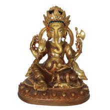 Ganesh Gold Plated Statue, 8"