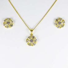 Gold Plated Pendant Set with Earring (BZ-08-0153)