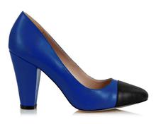 Yull Blue/Black Solid Beaulieu Block Heel Shoes For Women