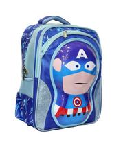 Blue Captain America School Backpack For Boys