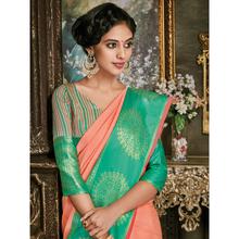 Stylee Lifestyle Peach Art Silk Jacquard Saree (1695)