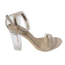 Transparent Block Heel Ankle Strap Shoes For Women - B12