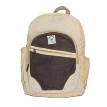 Beige/Brown Hemp Backpack - Unisex