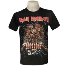 Black Half Sleeve Iron Maiden Zombie Fc Double-Side Printed  T-Shirt For Men