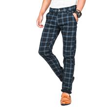 Virjeans Stretchable Cotton Check Blue Chinos Pant for Men (VJC 714)