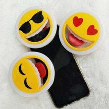 Cute Emoji Round Clip On LED Phone Selfie Rechargeable Flash Light for Android iPhone