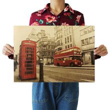 London Red Bus and Telephone Booth Decal Home Decor Posters