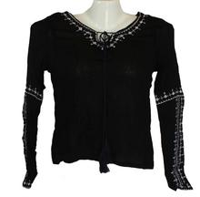 Black Embroidered Top For Women