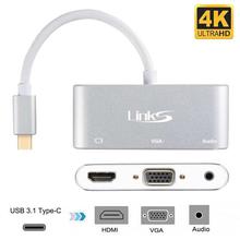 LinkS USB 3.1 Type C To 1080P VGA 4K HDMI Digital AV Adapter Video