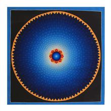 Blue/Yellow Lotus Mandala Thangka (60" x 60")