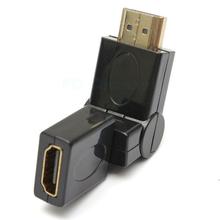 Aafno Pasal 360 degree Rotation Swivel HDMI Male to HDMI Female Adjustable Adapter MF- Black