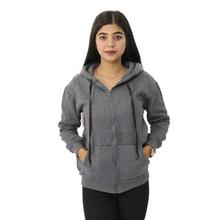 Cotton/Fleece Solid Hoodie For Women