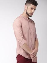 Men Pink Solid Slim Fit Solid Casual Shirt