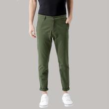 Green Stretchable Cotton Chinos For Men By Nyptra