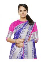 Stylee Lifestyle Blue Banarasi Silk Jacquard Saree -1988