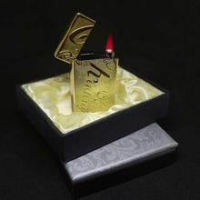 Silver Zippo Cigarette Lighter Gas Refilling Colourful Flame