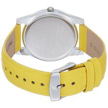 Fastrack Yellow Leather Strap Analog Watch For Women – 6046SL03