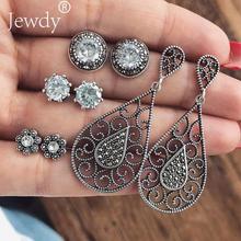 4 Pairs/Set Women Crystal Bohemian Earring Stud Earrings for Women Boucle D'oreille Jewelry Dazzling Cubic Zirconia Opal Brincos