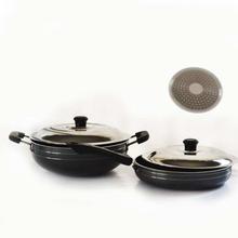 Classic 2 Piece Induction Base Non-Stick Cookware Set With Stainless Steel Lid