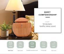 Mini Ultrasonic Air Humidifier USB Aroma Diffuser Wood Grain LED Night