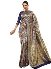 Stylee Lifestyle Navy Blue Banarasi Silk Jacquard Saree - 2287