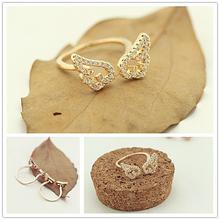 Unique Design Zircon Angel Wings Open Adjustable Finger Ring For Women