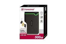 Transcend M3 2.5" Rubber Case Series 500GB Portable Hard Drive - (Black)