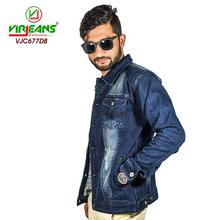 Virjeans Denim (Jeans) Non-Stretchable Jacket For Men Dark Blue-(VJC 677)