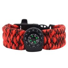FashionieStore bracelet Outdoor Sports Paracord Survival Bracelet Rope Compass Starter Emergency Tools A