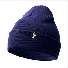 Letter True Casual Beanies for Men Women Fashion Knitted Winter Hat Solid Color Hip-hop Skullies Hat Bonnet Unisex Cap Gorro