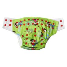SuperBottoms Green Character Printed Reusable Cover Diaper For Babies