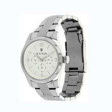 Titan Round Analog Silver Dial Men's Watch- 9493SM01