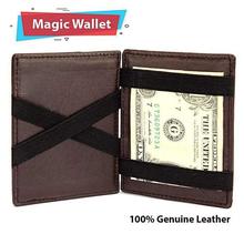 Pure Leather Magic Wallet For Men - Dark Brown