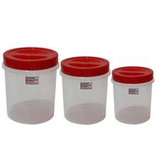 Set Of 3 Red Plastic Containers