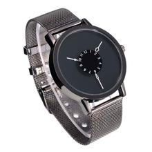 Paidu Turntable Black Dial Stainless Steel Unisex Watch- Black/Black