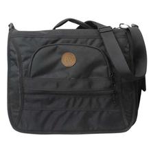 Black Solid Front Pocket Cross Body Bag -Unisex