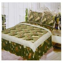 Dark Green Printed 100% Cotton Bedsheet With Pillow Cover