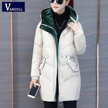 Vangull 2019 Women Winter Hooded Warm Coat Plus Size Green