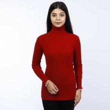 High Neck Cable Knit Designed Sweater For Women (LL-16-07)