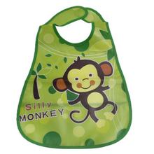 Green Silly Monkey Printed Bib For Babies